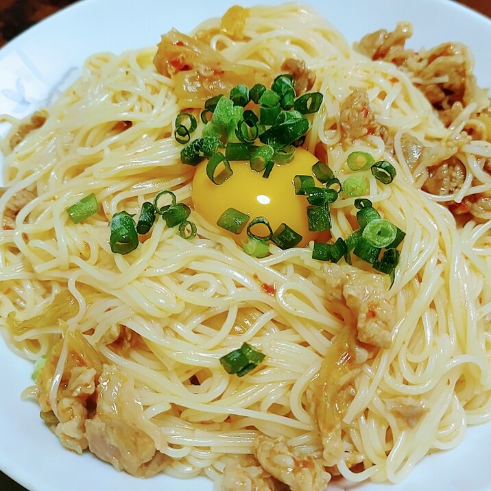 豚キムチ素麺